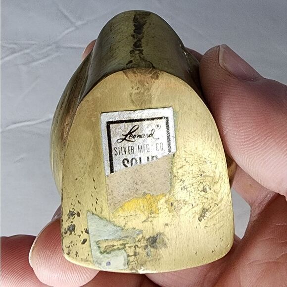 LEONARD Vintage Brass Duck BIRD FIGURINE Accessories Midcentury modern Hollywood - Picture 5 of 7